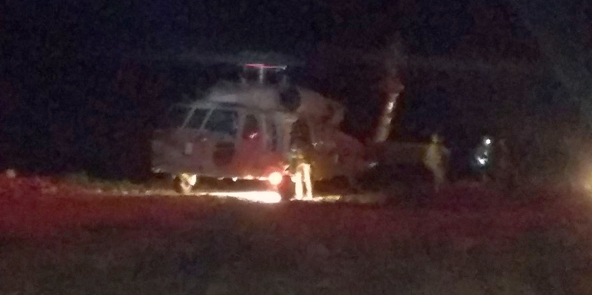 מסוק שהגיע לפנות אתהפצועים (צילום: כיבוי והצלה דרום)