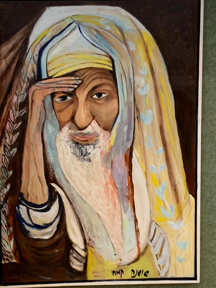 נוהגת לצייר אנשים דתיים. דיוקן של הבאבא סאלי פרי מכחולה