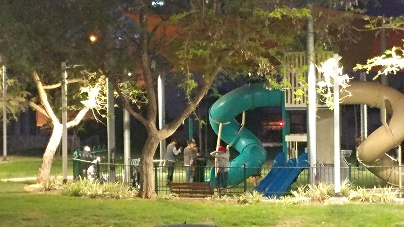 נוער מבלה בגינות ציבוריות עד השעות הקטנות של הלילה (צילום סלולרי / ללא קרדיט)