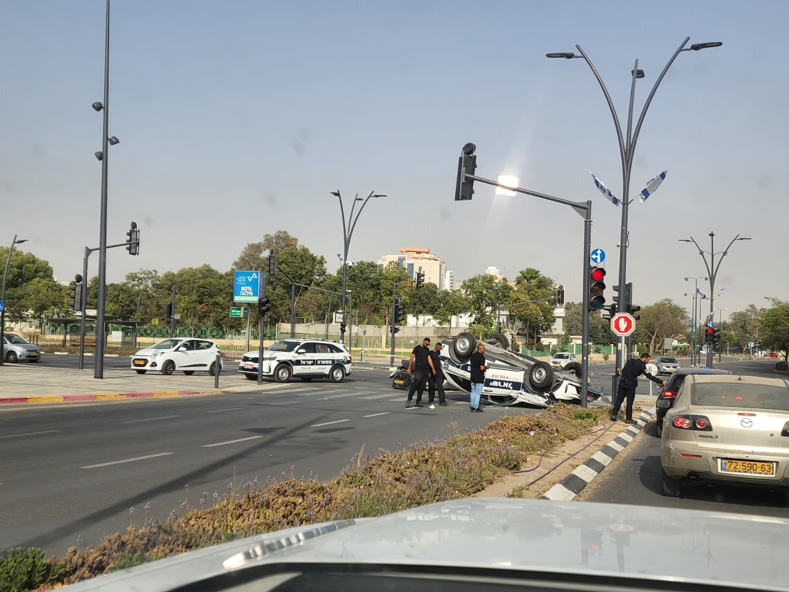 זירת התאונה (צילום סלולרי ללא קרדיט / שימוש הוגן על פי סעיף 27 א')