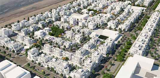 היישוב כסיף, מתוכנן לקום בבקעת ערד. הדמיה: מן שנער אדריכלים