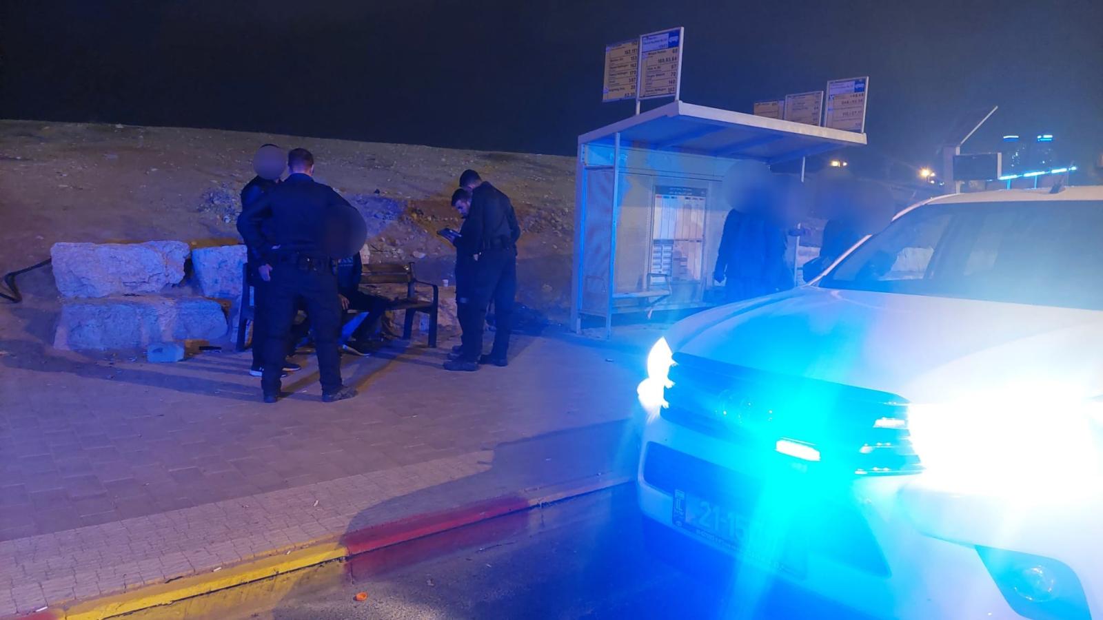 כוח המשימה מעכב את הצעירים לתשאול (צילום: משטרת ישראל)