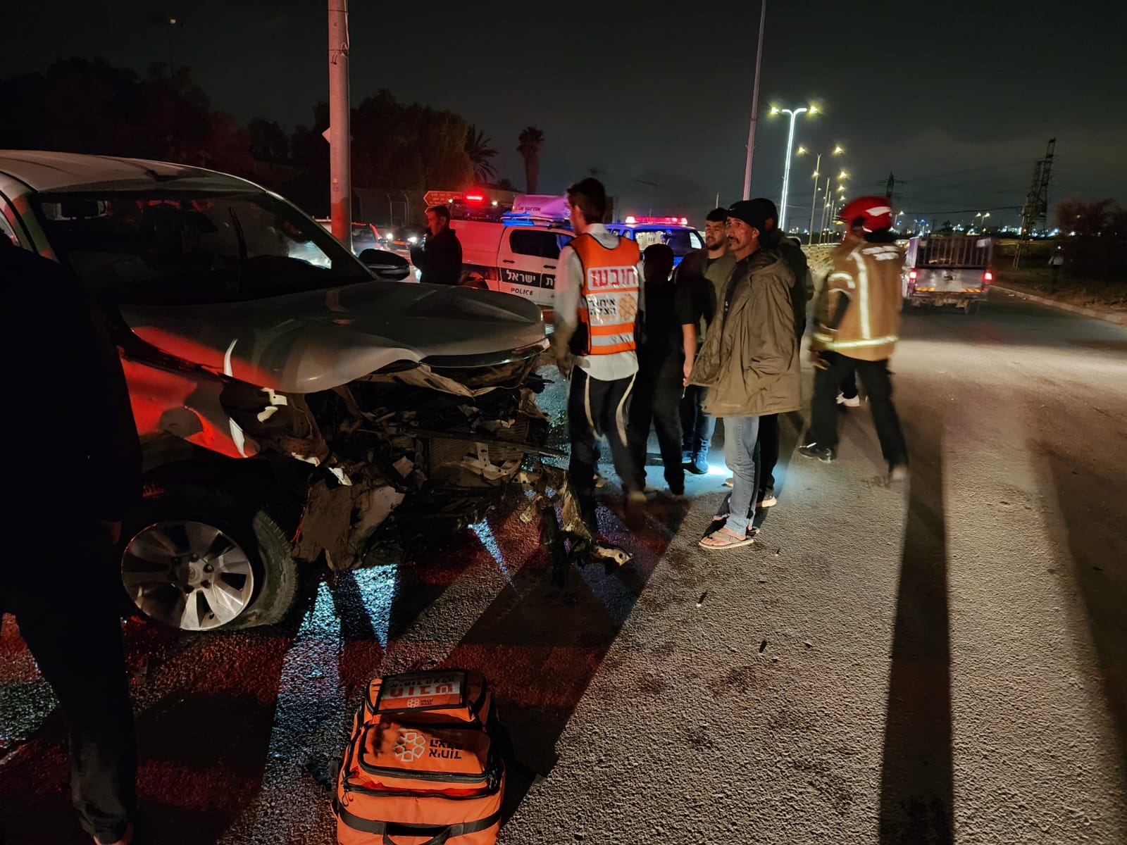 זירת התאונה בתל שבע (צילום: איחוד הצלה)