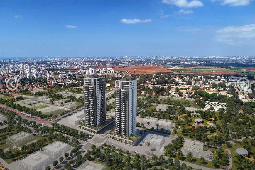 TOO TOWERS, על מה שפעם היה צריפין. הצבא עוזב את הקרקע היקרה בישראל (צילום: מתוך עמוד הפרויקט של חב' סלע בינוי)