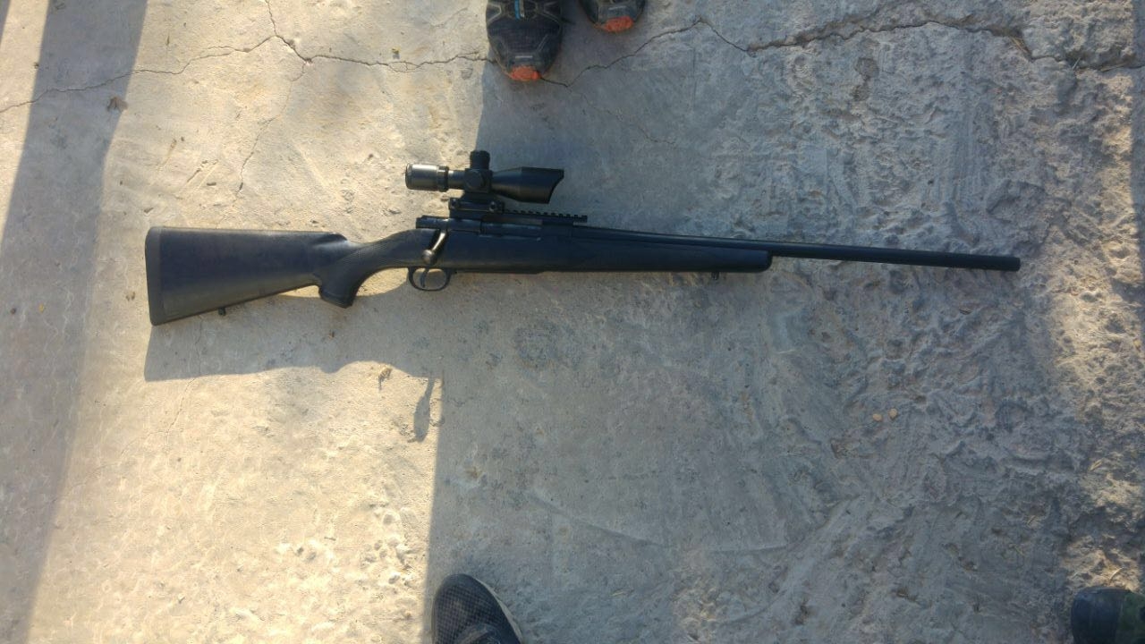 נשק שנתפס הבוקר: רובה עם כוונת (צילום: דוברות המשטרה)