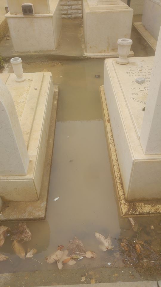 בית העלמין הישן בבאר שבע, הוצף (צילום: ציפורה חלפון)