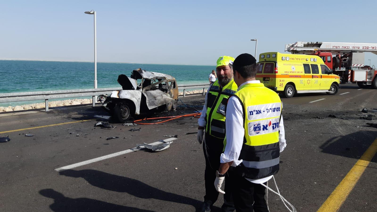 זירת התאונה (צילום: דוברות זק''א)