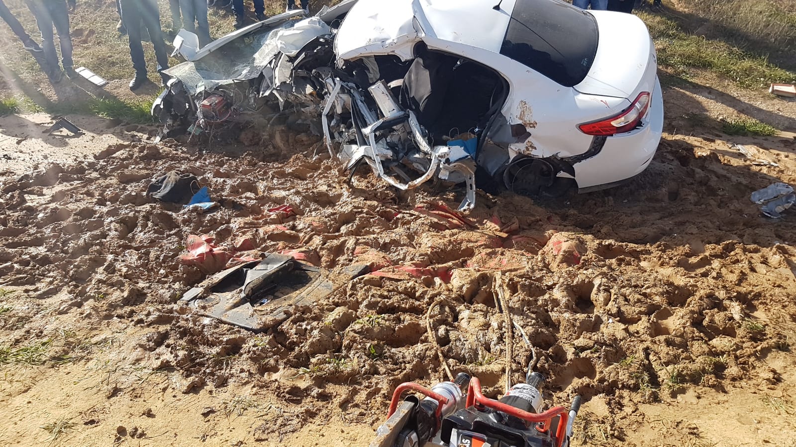 התאונה בכביש 358 (צילום: כיבוי והצלה נגב)