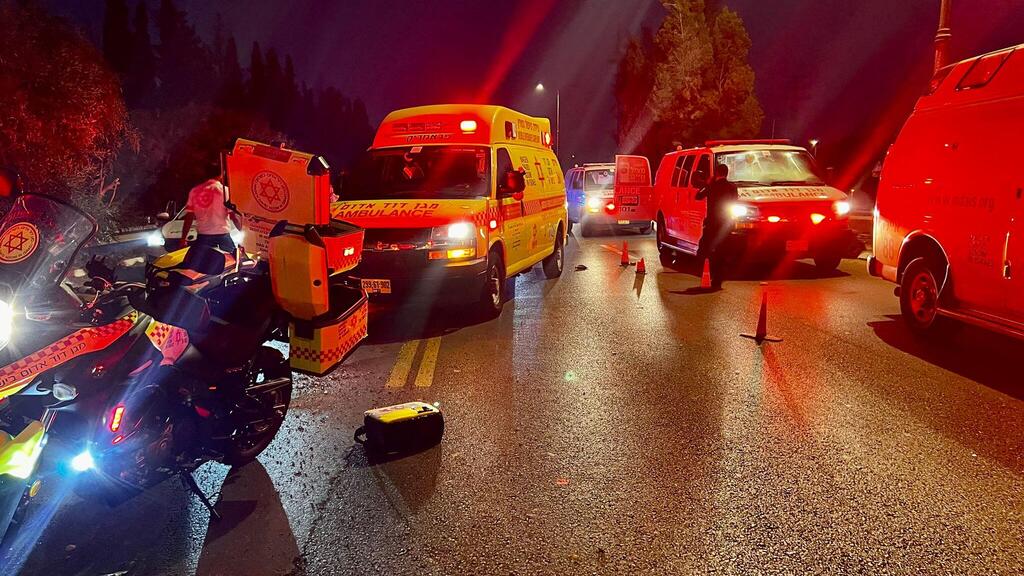 זירת התאונה (צילום: תיעוד מבצעי מד''א)