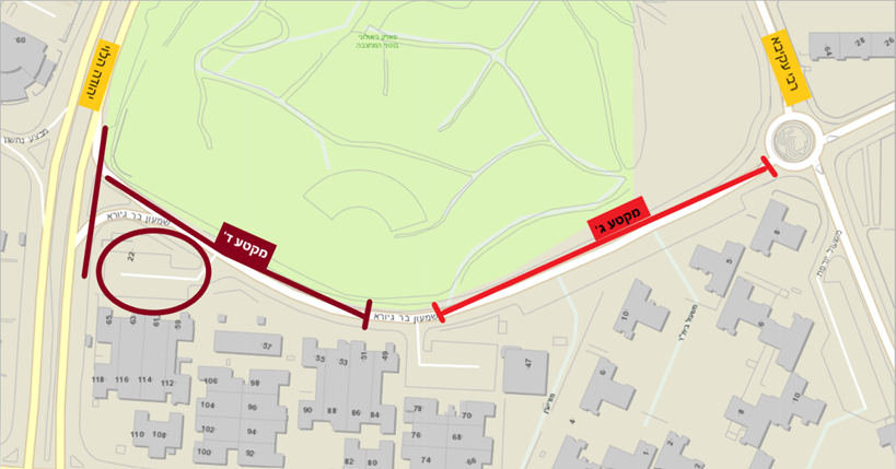 מפת הרחובות שייסגרו (צילום: עיריית באר שבע)