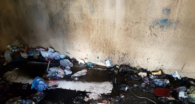 מחסן עלה באש בדימונה