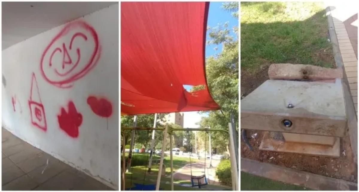 ליל אימה: גן המשחקים ובתים הושחתו בשכונה ה'