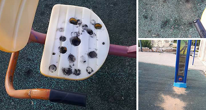 רוע טהור:אלמונים הרסו את פארק הספורט בשכונת רמות