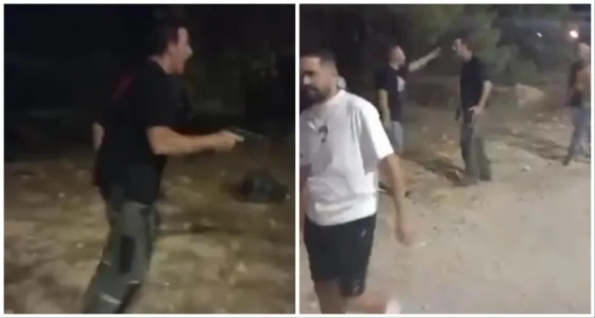 יריות במחאה בנגב: מפגינים חסמו את הכניסה לקיבוץ חצרים, הקב''ט ירה באוויר (תיעוד)