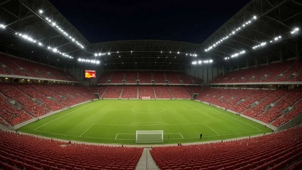 הדמיה עתידית של אצטדיון טוטו טרנר בבאר שבע לאחר ההרחבה – 25 אלף מושבים, יציעים חדשים ותשתיות מתקדמות.