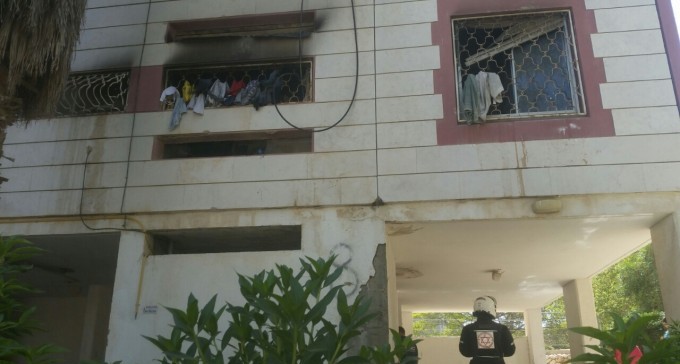 שמונה נפגעים בדליקה ברחבת אחזיה בבאר שבע