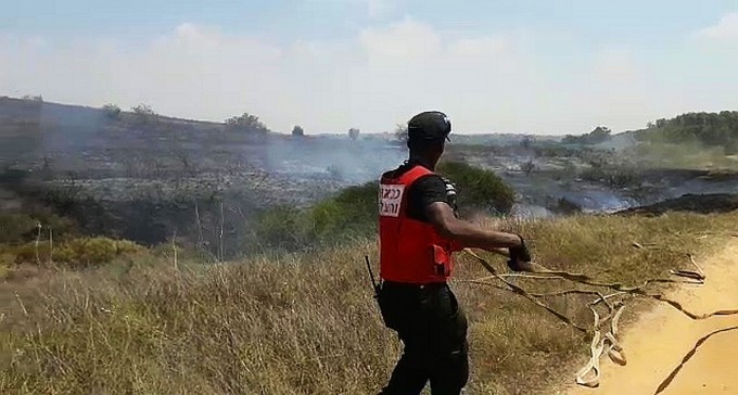 שריפה גדולה באזור אור הנר, 20 צוותי כיבוי ומטוסים פועלים בשטח