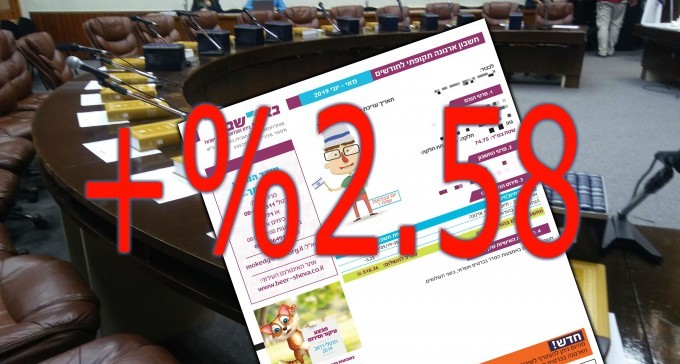 צו הארנונה יובא לאישור ביום רביעי: התייקרות של % 2.58