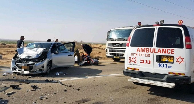 תאונה קשה סמוך לאשלים, שני פצועים פונו לסורוקה