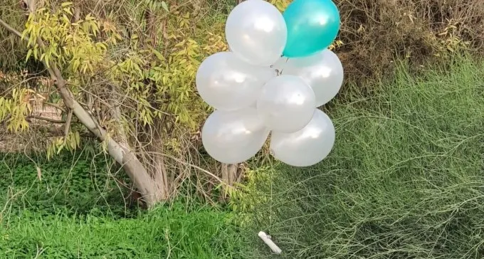 מטען שחובר לבלונים התפוצץ בסמוך לאנשי ביטחון