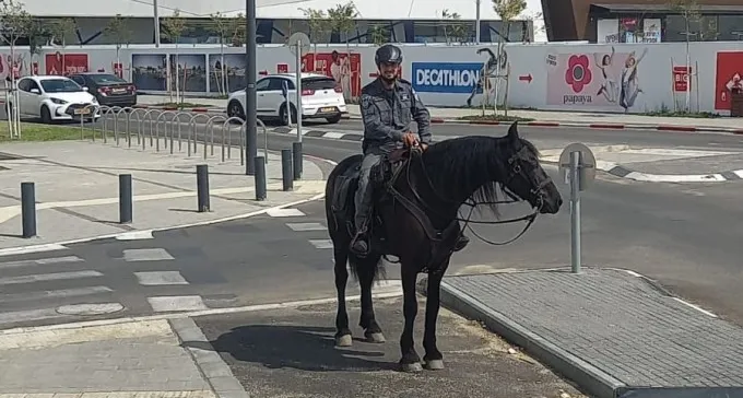 צפו: פרשי משטרה מסיירים במרכז ביג