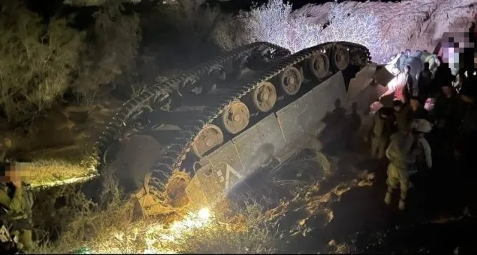 נגמ''ש התהפך בבסיס צאלים, 10 לוחמים פונו לבדיקות