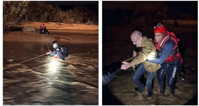 גשמים עזים: תיירים חולצו מנחל באר שבע