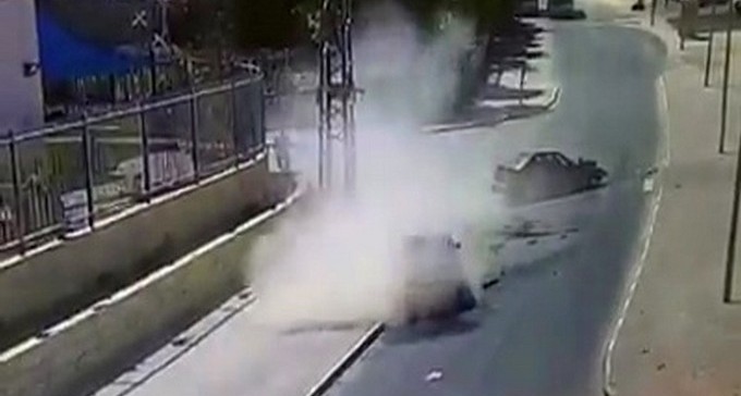 צפו: תאונה שהפכה לכמעט אסון ברהט