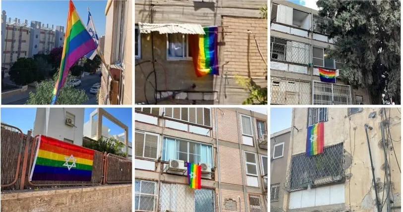 אחרי התקרית נגד קהילת הלהט''ב בשכונה ה': עשרות דגלי גאווה נתלו ברחבי באר שבע