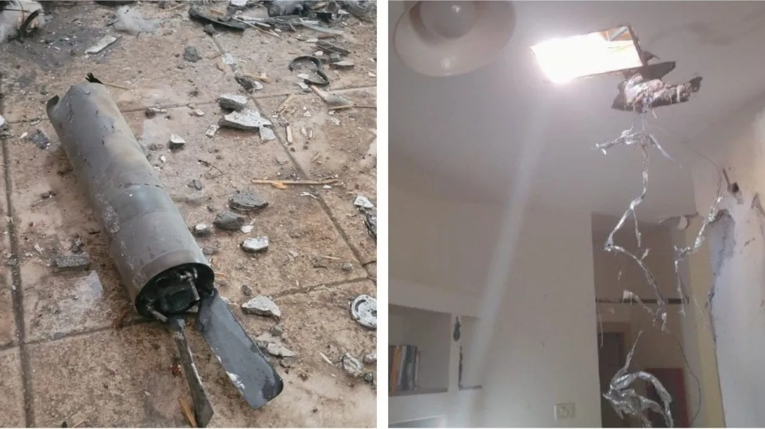 נזק רב מפגיעת רקטה בבית בשדות נגב