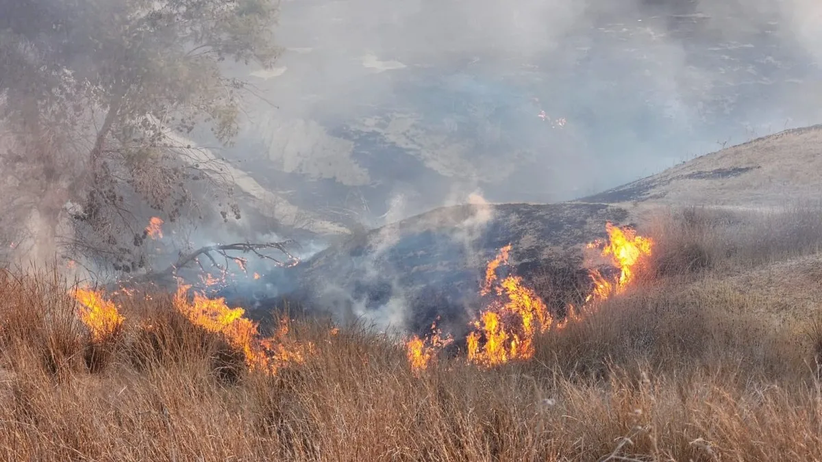 המלחמה בדרום: דליקה כתוצאה מפגיעת רקטה בכיסופים