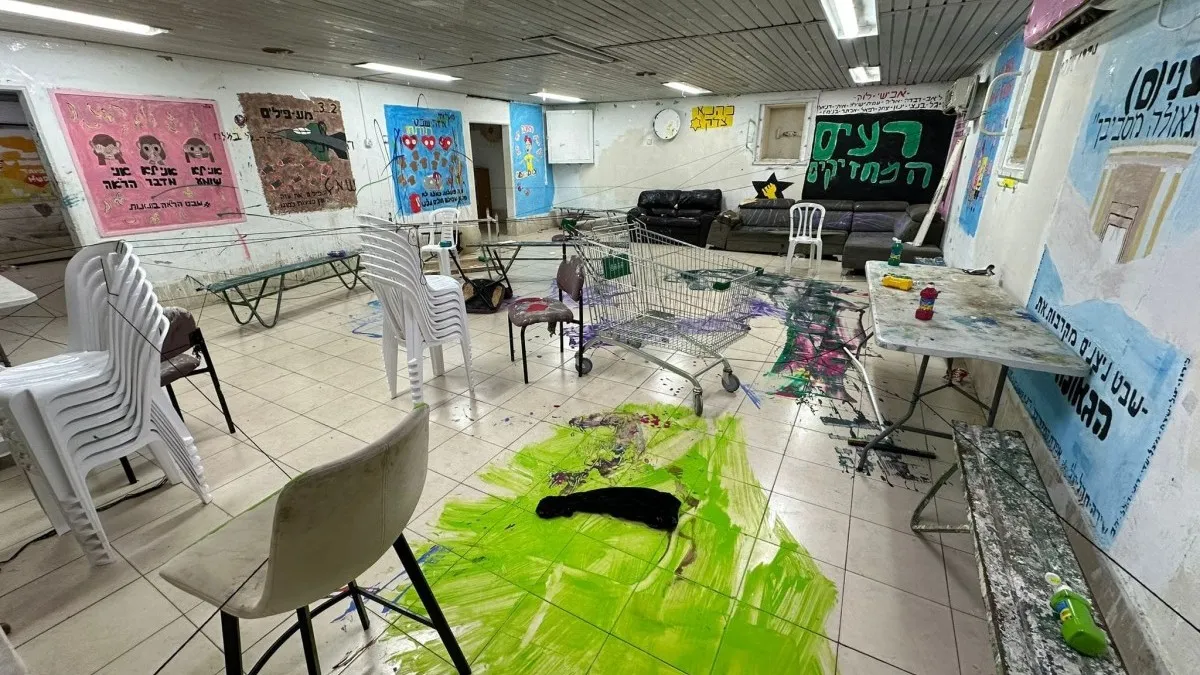 ונדליזם מזעזע: השחתה, צלבי קרס וציורי תועבה במקלט בני עקיבא בבאר שבע (תיעוד)