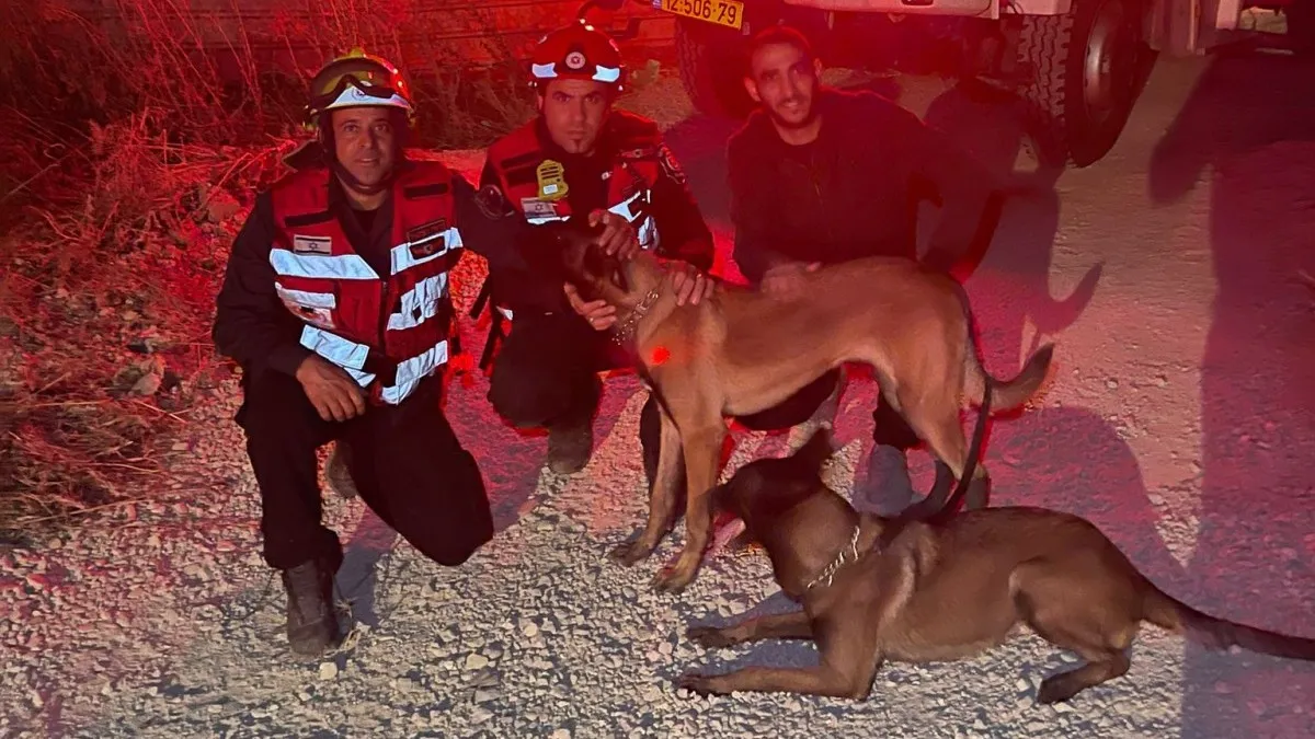 גיבורים: לוחמי אש חילצו כלבה שנפלה לבור ביוב עמוק (תיעוד)