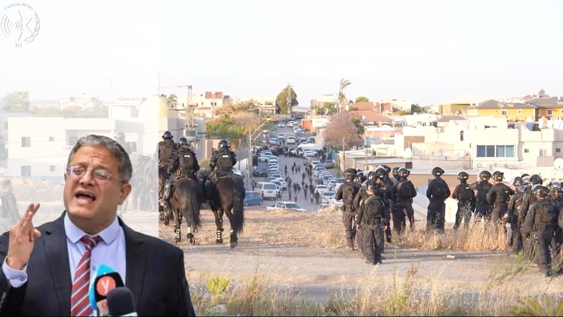 כוחות משטרה בפעולה לפיזור חתונה ביישוב לקיה, בה התבצע ירי ונעצרו מספר חשודים