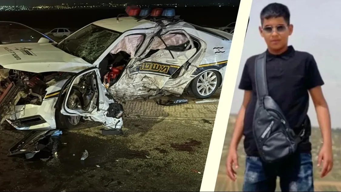 קטסטרופה בכביש 25: מרדף משטרתי הסתיים במותם של נער בן 14 ומתנדב משטרה (תיעוד)