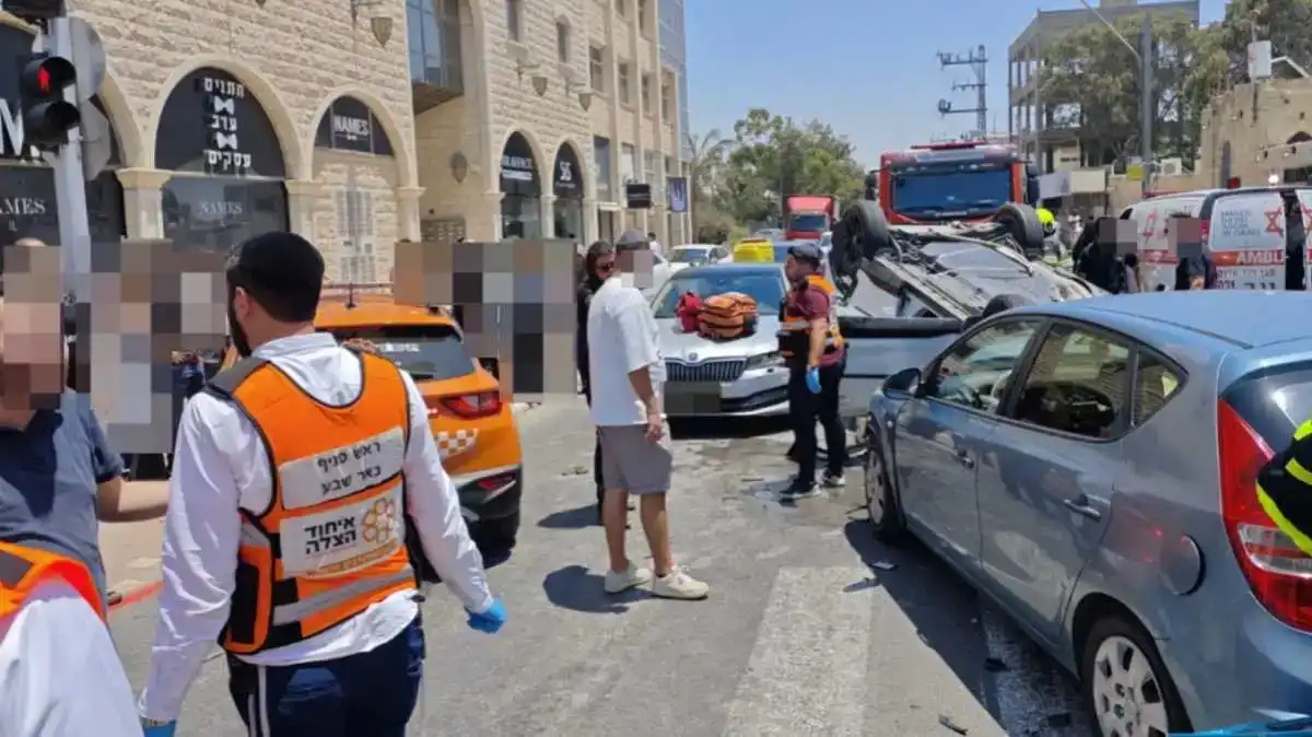 שתי פצועות בתאונת שרשרת בעיר העתיקה בבאר שבע