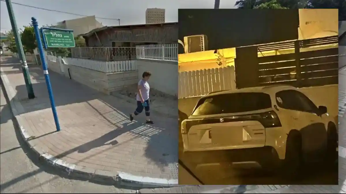 תמונת רחוב בשכונה ד’ בבאר שבע בשעות הלילה – בתים ישנים ומדרכה ריקה