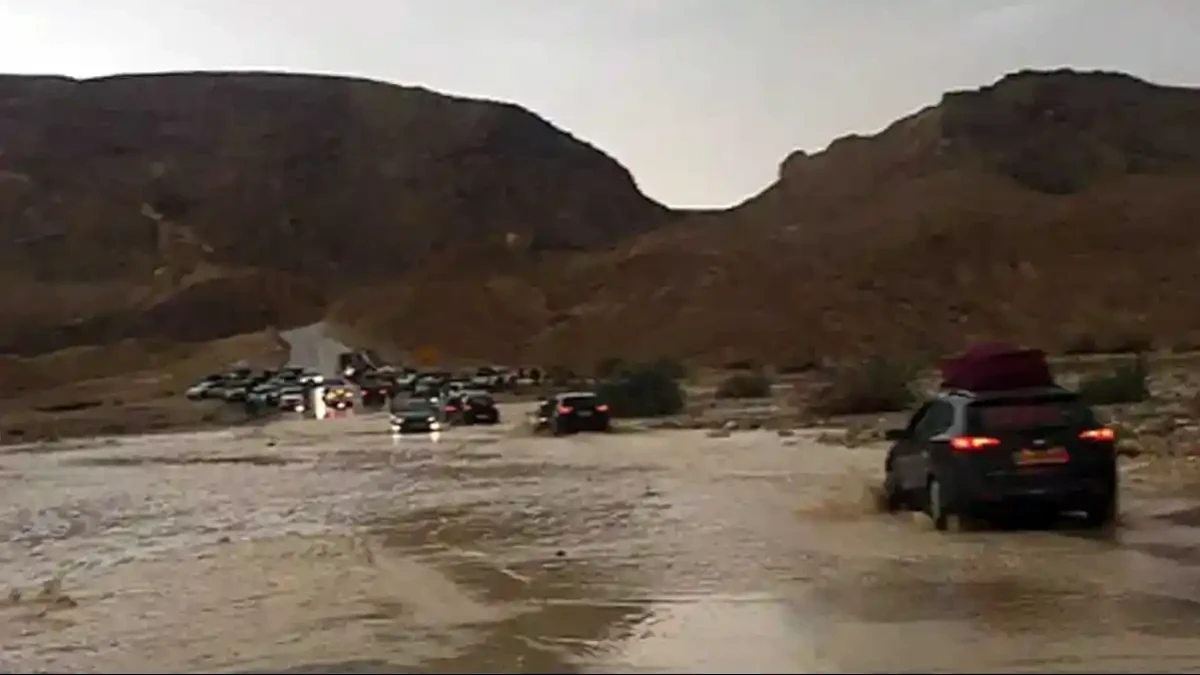 חסימת כביש בדרום על ידי משטרת ישראל במסגרת היערכות למערכת חורפית