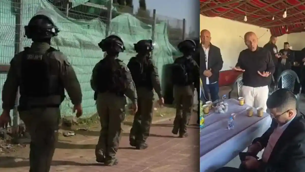 ישיבת ראשי הציבור הבדואי, על רקע כיתור תראבין