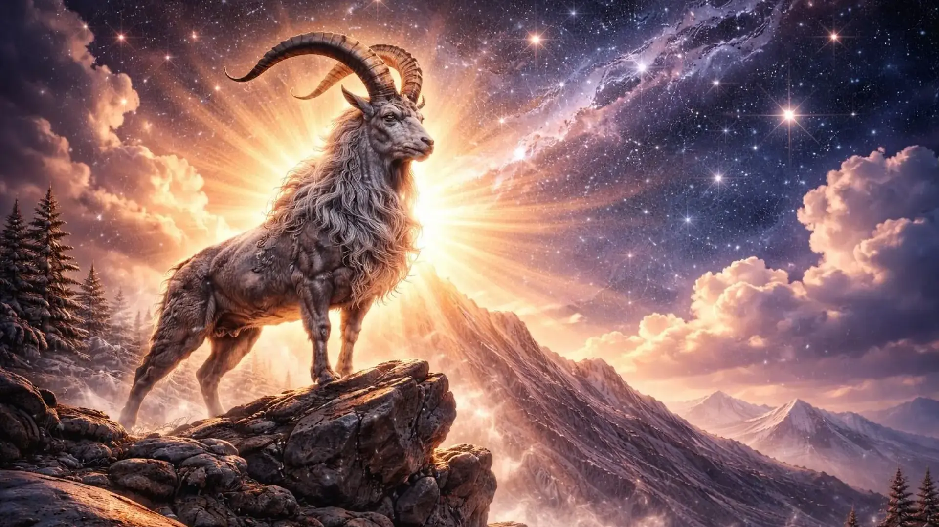 רקע קוסמי דרמטי בגווני כחול וזהב, משדר שבוע של שינוי והכרעות.