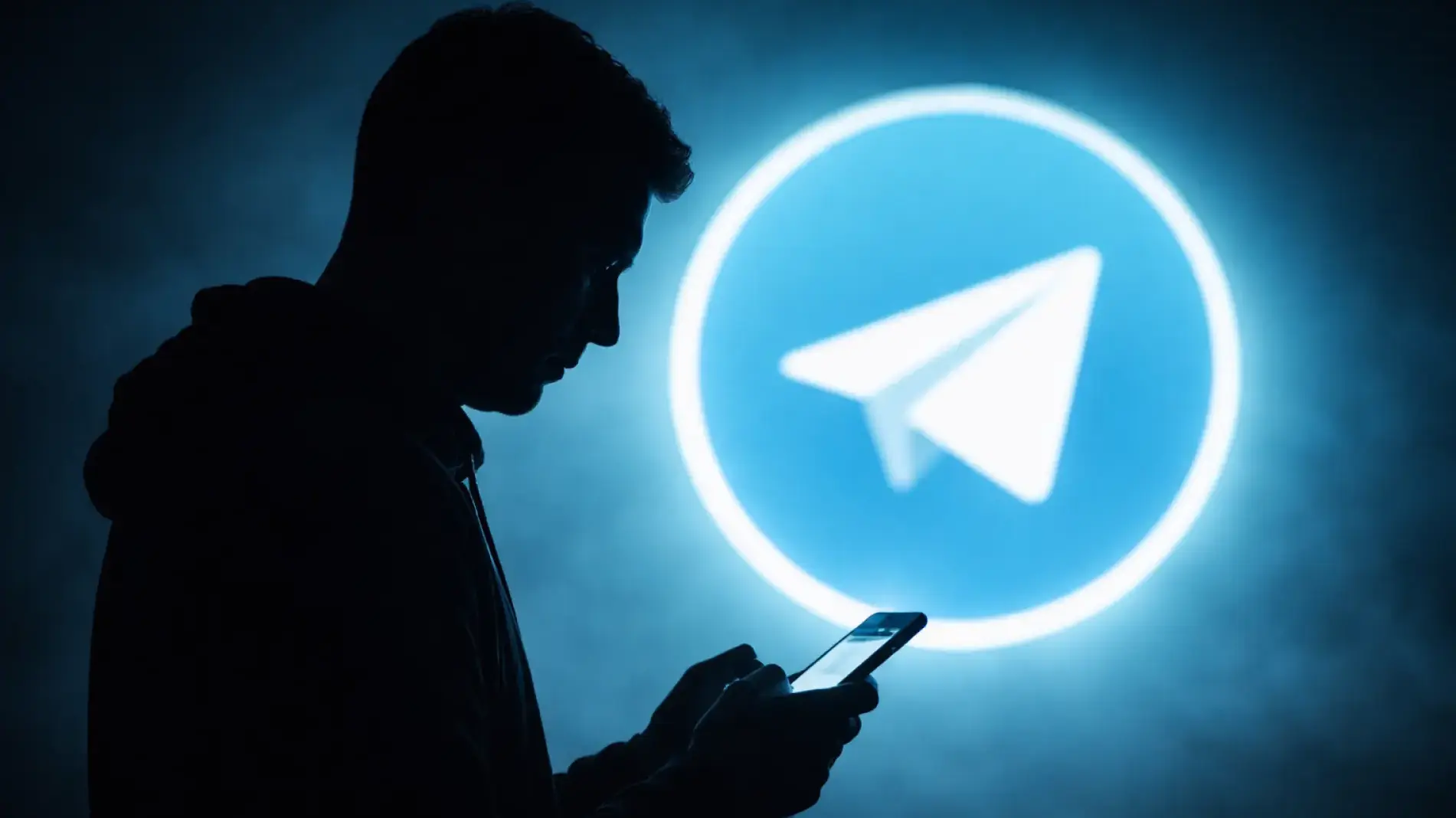 צללית אדם גולש ברשת הטלגרם