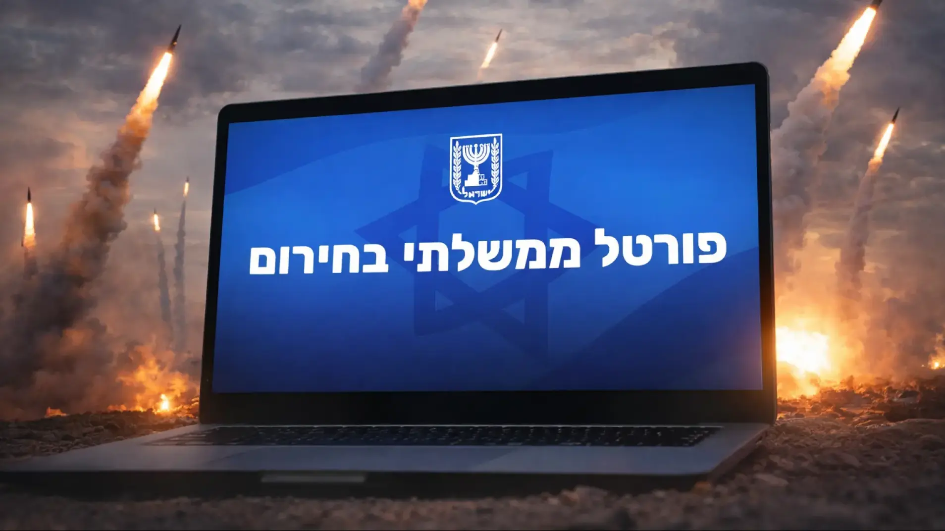 עמוד הבית של פורטל ממשלתי בחירום המרכז מידע ושירותים לציבור בתקופת מצב חירום