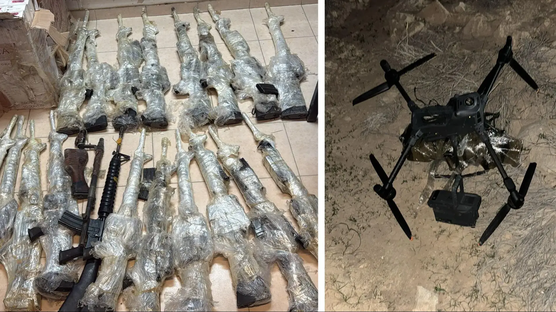 בעיצומה של המלחמה: ארבעה תושבי הנגב ניסו להבריח נשק באמצעות רחפן