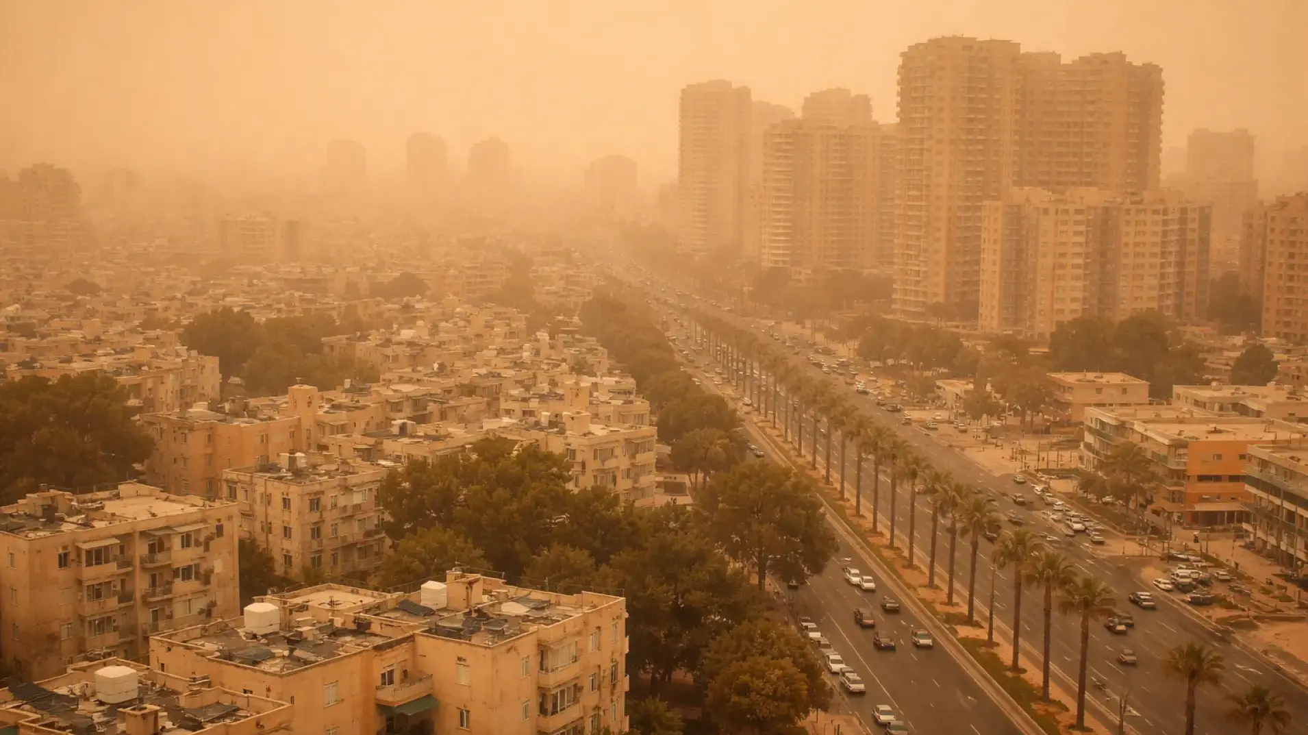 המחשה של אובך בבאר שבע