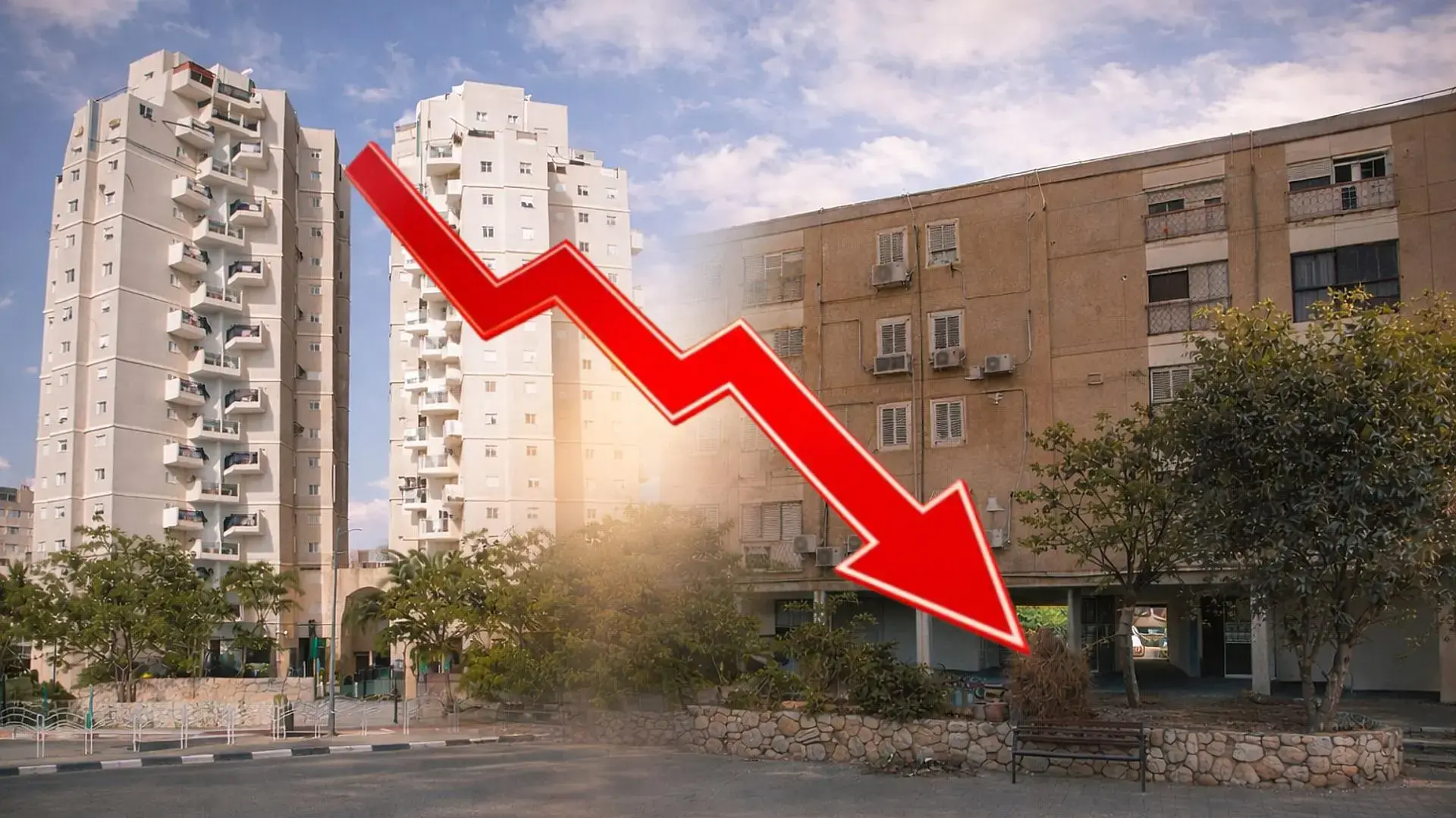 קו הרקיע של באר שבע עם בנייני מגורים הממחישים את שוק הנדל"ן בעיר