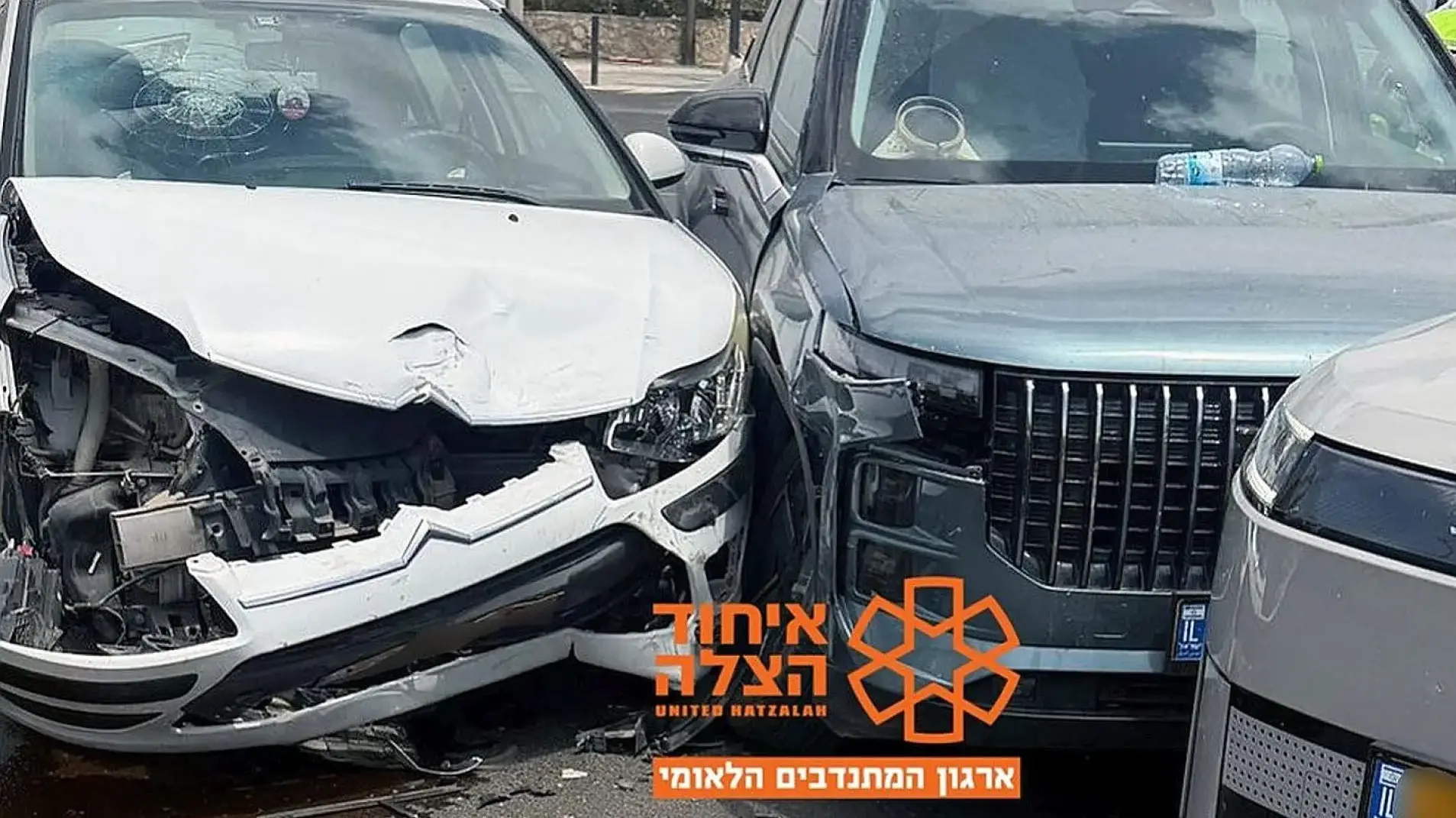 כוחות הצלה בזירת תאונת דרכים ברחוב יהודה הלוי בבאר שבע.
