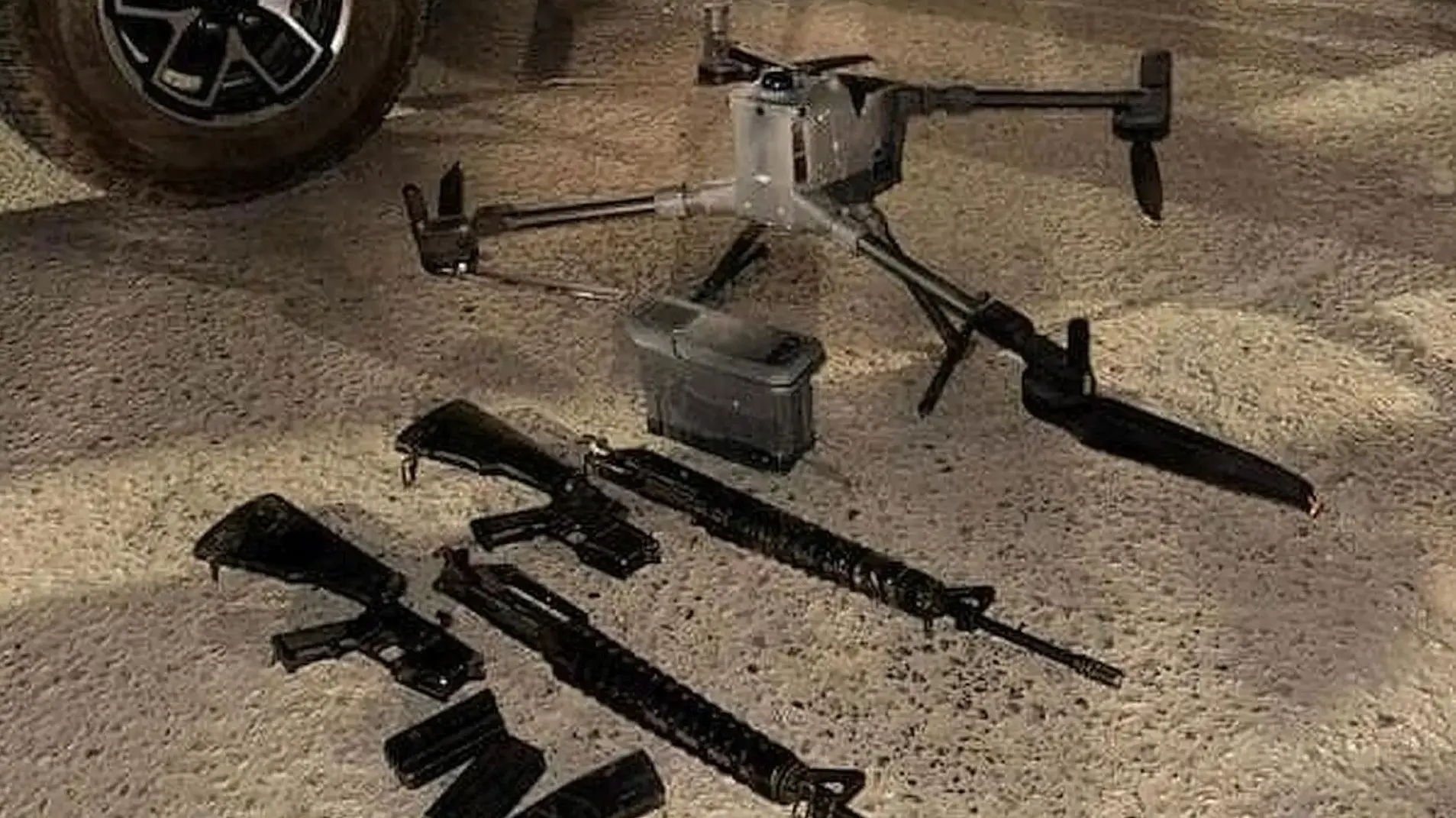 כלי נשק שהוברחו ממצרים לישראל באמצעות רחפנים ונתפסו בחקירת ימ''ר דרום והשב''כ