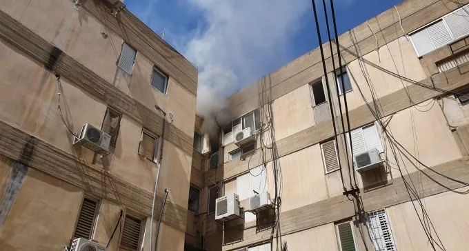 דירה במרכז האזרחי בב''ש עלתה באש
