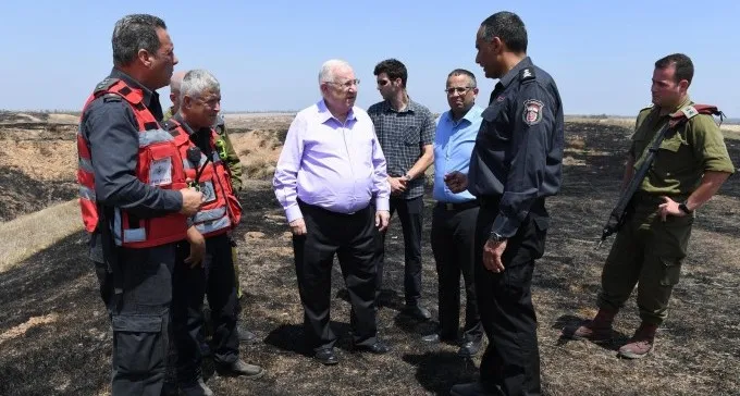 נשיא המדינה ביקר בשדות המפויחים של הנגב, במלאת 4 שנים לצוק איתן