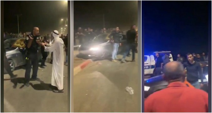 חשד: רצח כפול סמוך לעומר, הפרות סדר בצומת, עימותים עם המשטרה